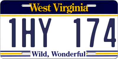 WV license plate 1HY174