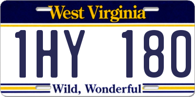 WV license plate 1HY180