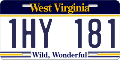 WV license plate 1HY181