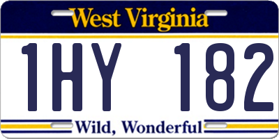 WV license plate 1HY182