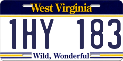WV license plate 1HY183