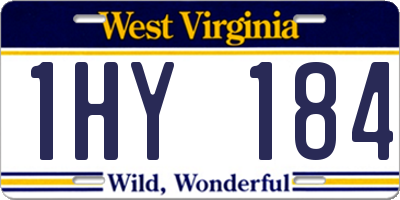 WV license plate 1HY184