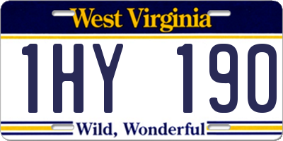 WV license plate 1HY190