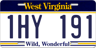 WV license plate 1HY191