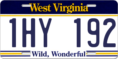 WV license plate 1HY192