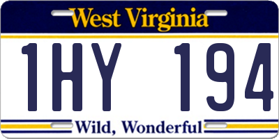 WV license plate 1HY194
