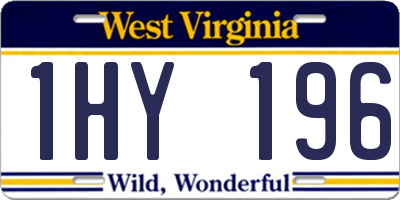 WV license plate 1HY196