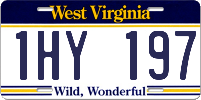 WV license plate 1HY197