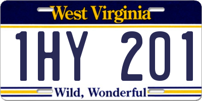WV license plate 1HY201