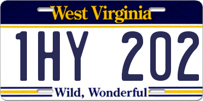 WV license plate 1HY202