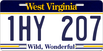 WV license plate 1HY207