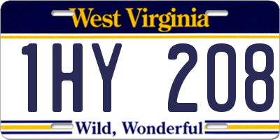 WV license plate 1HY208
