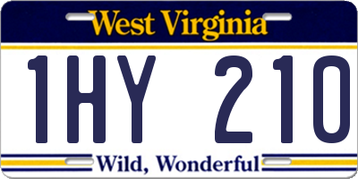 WV license plate 1HY210