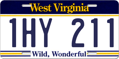 WV license plate 1HY211