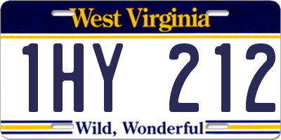 WV license plate 1HY212