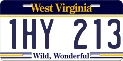 WV license plate 1HY213