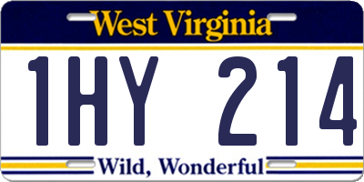 WV license plate 1HY214