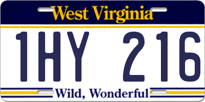 WV license plate 1HY216