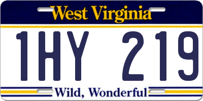 WV license plate 1HY219