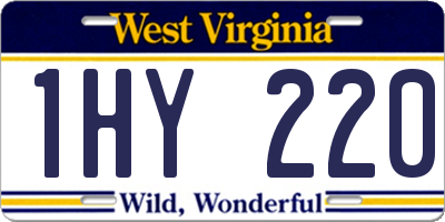 WV license plate 1HY220