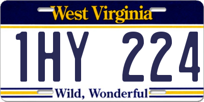 WV license plate 1HY224