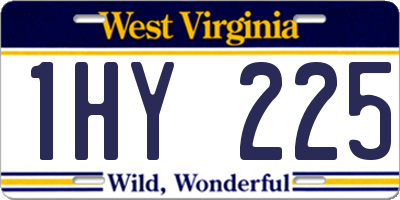 WV license plate 1HY225