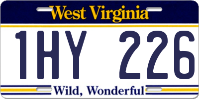 WV license plate 1HY226