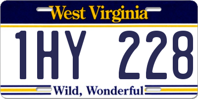 WV license plate 1HY228
