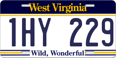 WV license plate 1HY229
