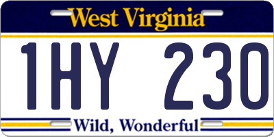 WV license plate 1HY230