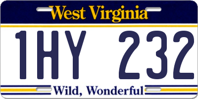 WV license plate 1HY232