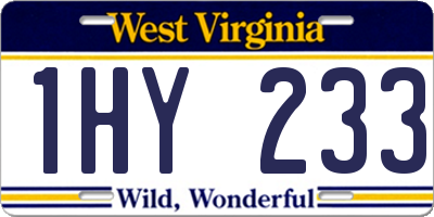 WV license plate 1HY233