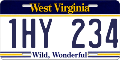 WV license plate 1HY234