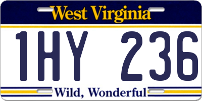 WV license plate 1HY236