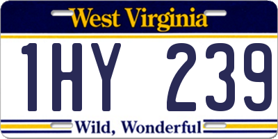 WV license plate 1HY239