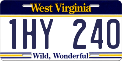WV license plate 1HY240