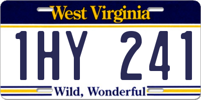 WV license plate 1HY241