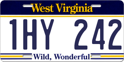 WV license plate 1HY242