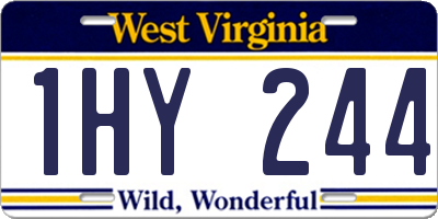 WV license plate 1HY244