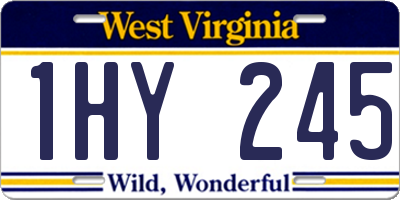 WV license plate 1HY245