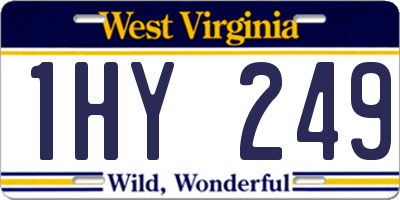 WV license plate 1HY249