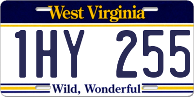 WV license plate 1HY255