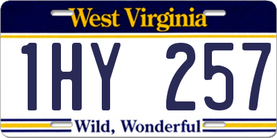 WV license plate 1HY257