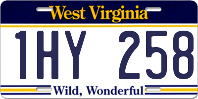 WV license plate 1HY258