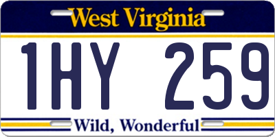 WV license plate 1HY259