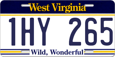 WV license plate 1HY265