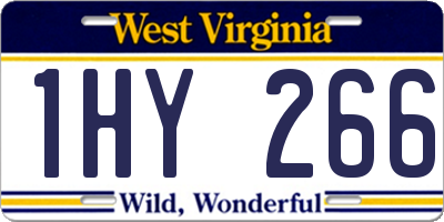 WV license plate 1HY266
