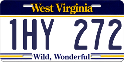 WV license plate 1HY272