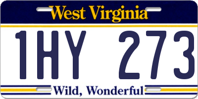 WV license plate 1HY273