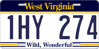WV license plate 1HY274